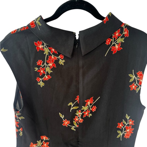 Ann Taylor Black Dress with Red Floral Design - Picture 5 of 8